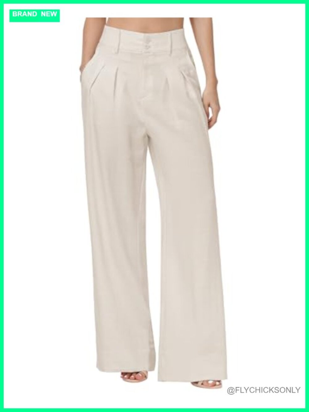 Tall Women's Linen Blend Wide Leg High Waisted Pleated Trousers 32 34 36 Inseam